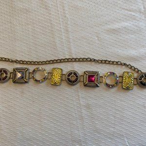 Chicos Chain Accent Pendant Belt - gold